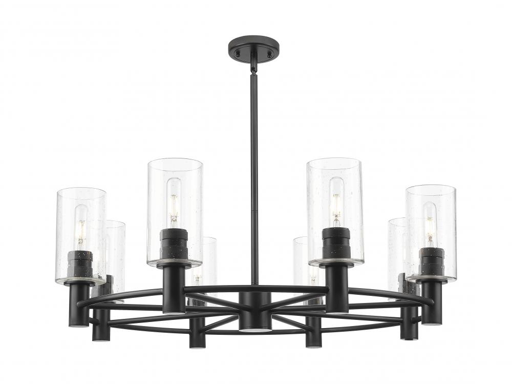 Crown Point - 8 Light - 32 inch - Matte Black - Chandelier