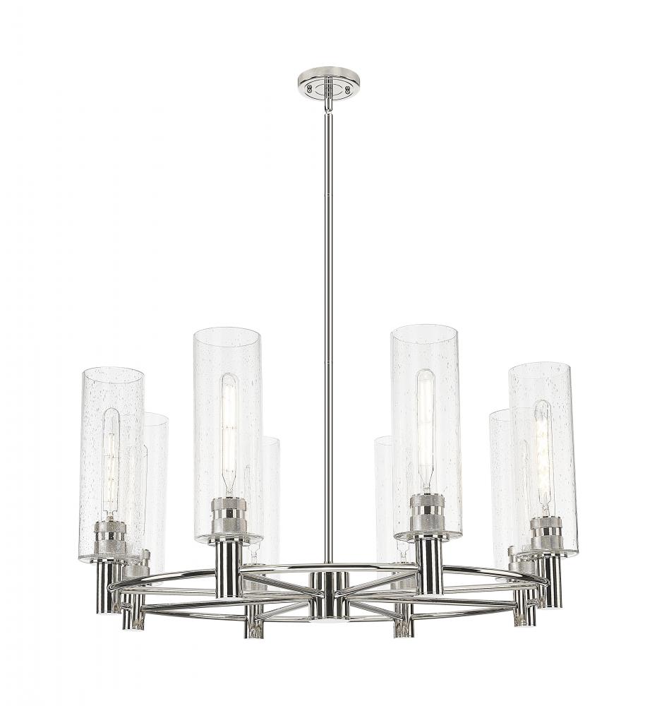 Crown Point - 8 Light - 32 inch - Polished Nickel - Chandelier