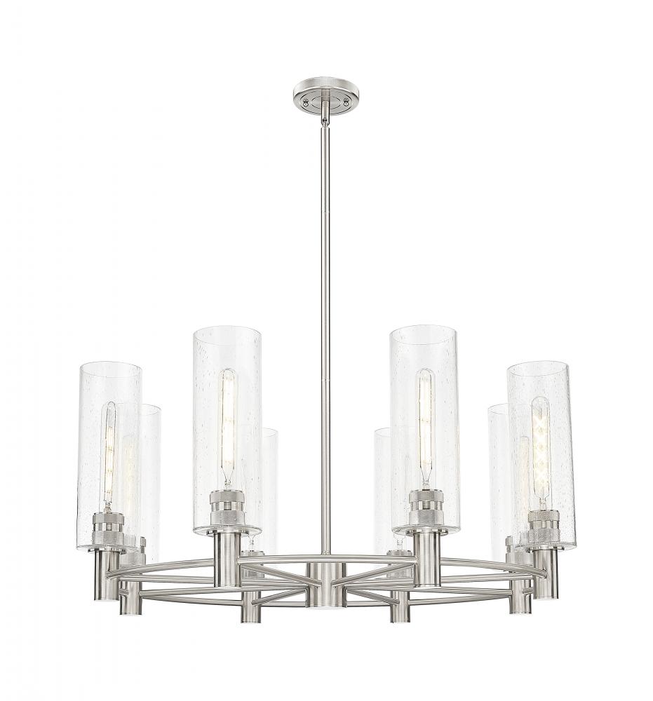 Crown Point - 8 Light - 32 inch - Satin Nickel - Chandelier