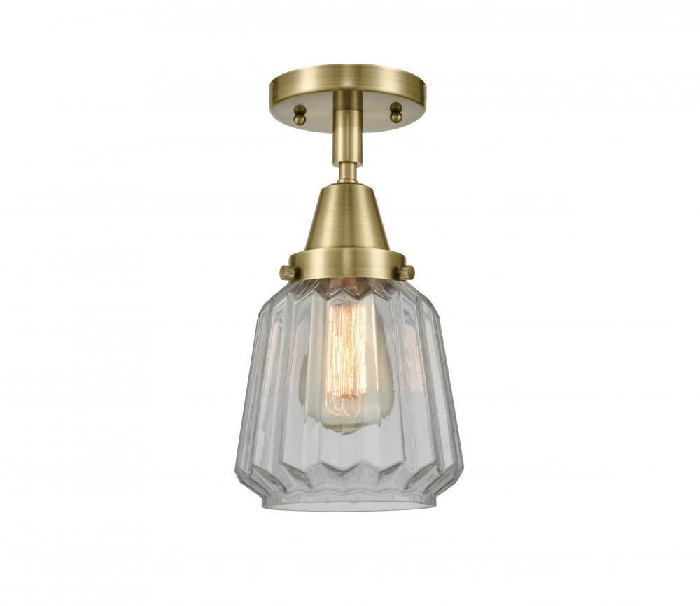 Chatham - 1 Light - 7 inch - Antique Brass - Semi-Flush Mount