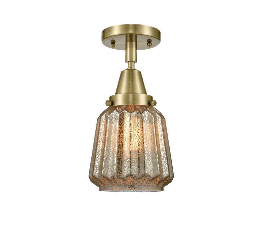 Chatham - 1 Light - 7 inch - Antique Brass - Semi-Flush Mount