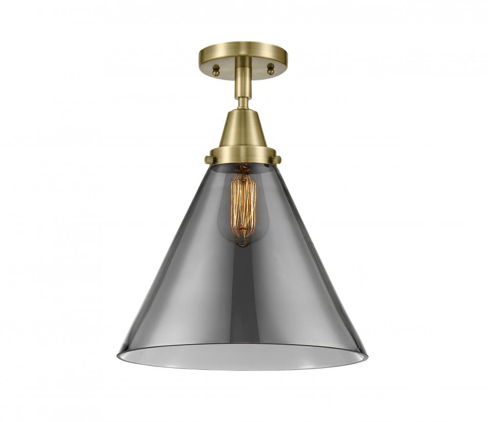 Cone - 1 Light - 12 inch - Antique Brass - Semi-Flush Mount