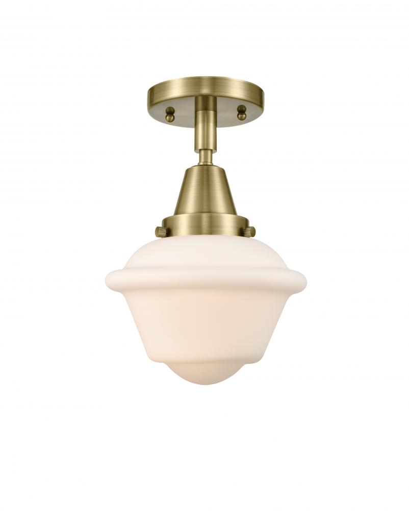 Oxford - 1 Light - 8 inch - Antique Brass - Semi-Flush Mount