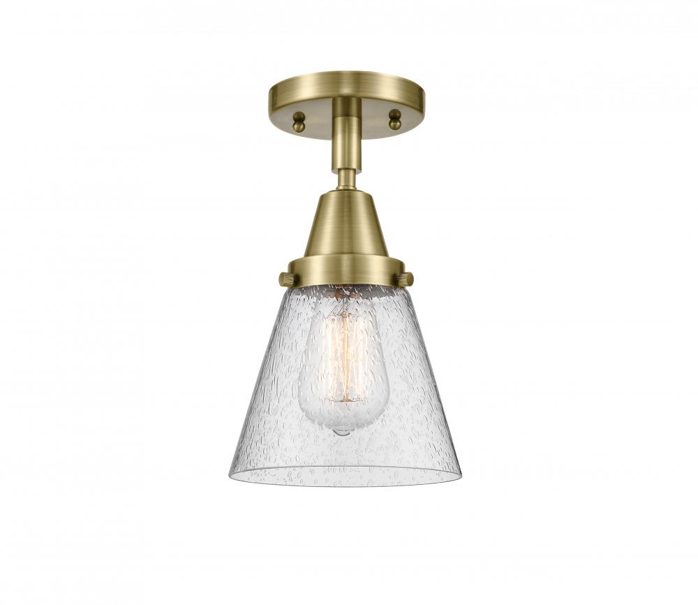Cone - 1 Light - 6 inch - Antique Brass - Semi-Flush Mount