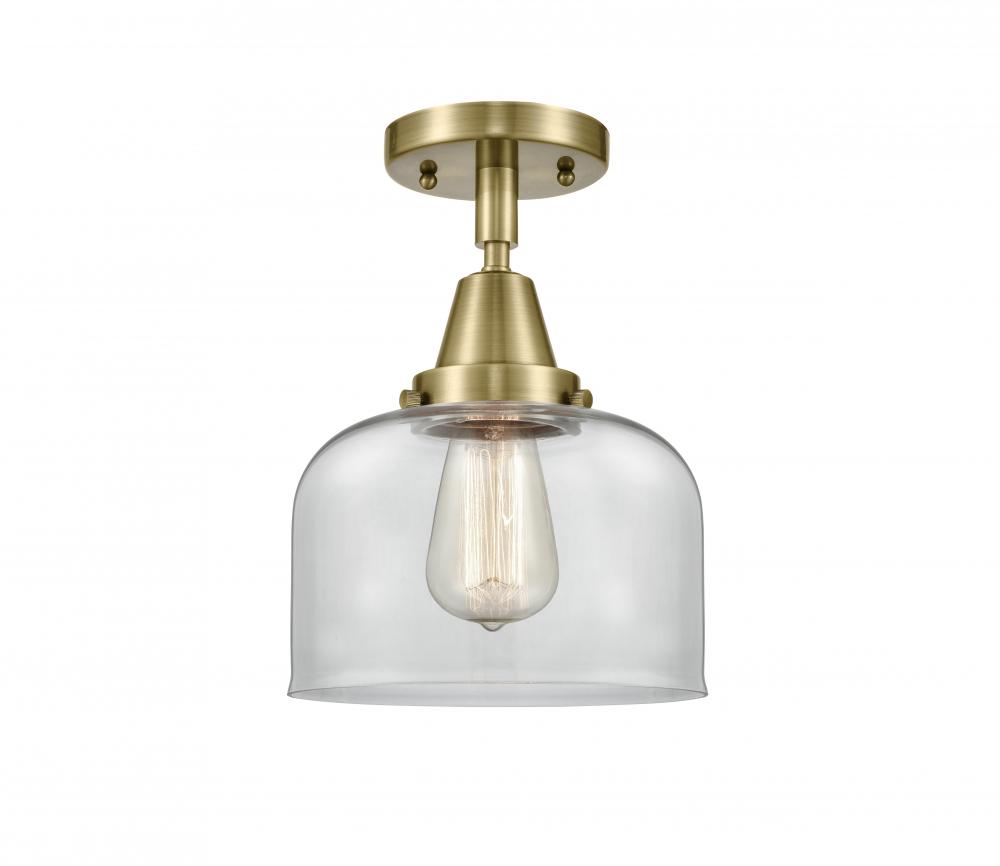 Bell - 1 Light - 8 inch - Antique Brass - Semi-Flush Mount