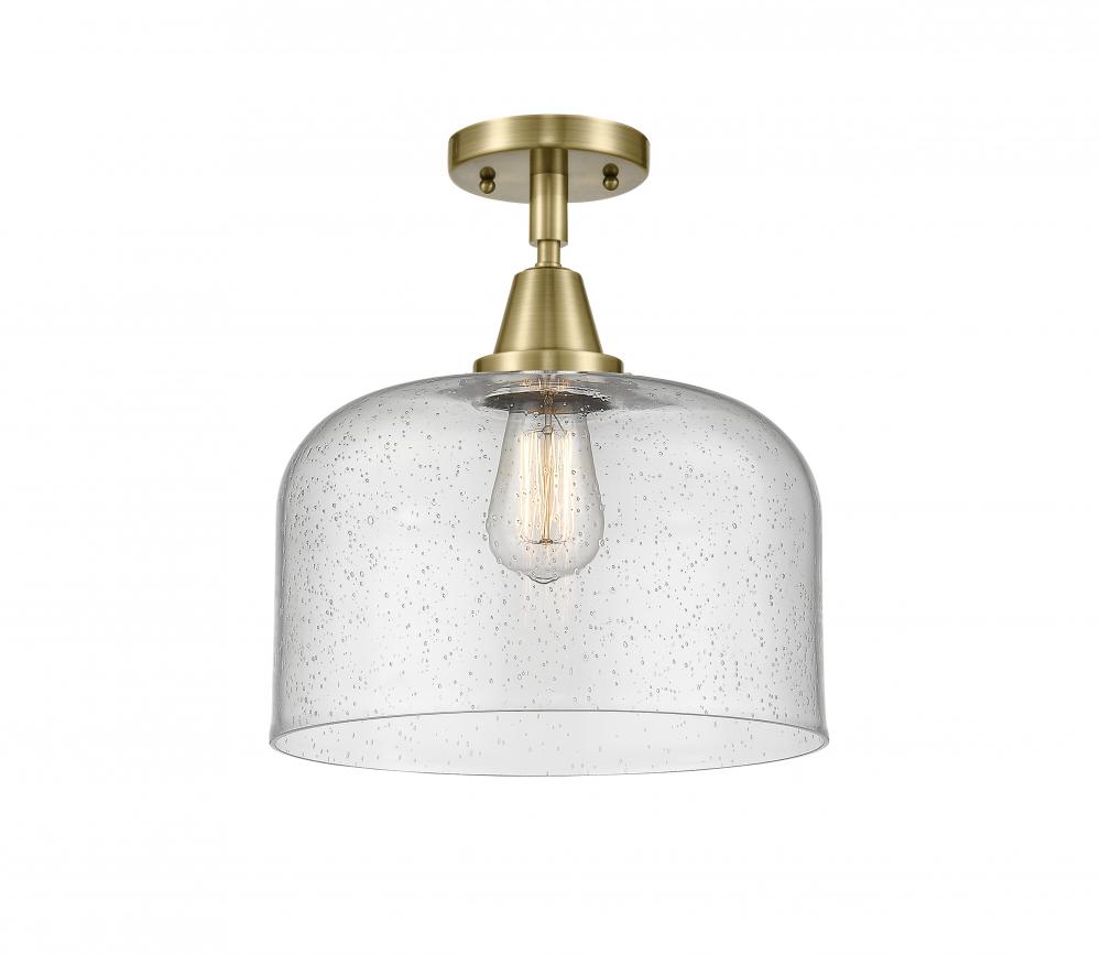 Bell - 1 Light - 12 inch - Antique Brass - Semi-Flush Mount