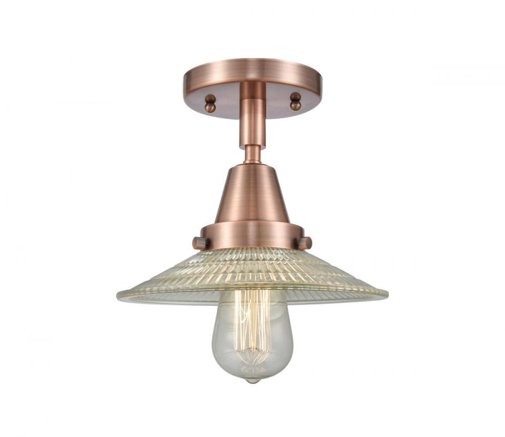 Halophane - 1 Light - 9 inch - Antique Copper - Semi-Flush Mount