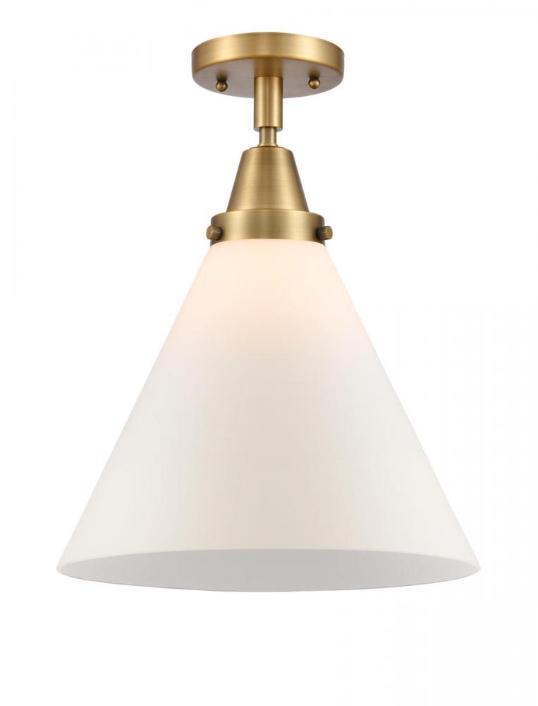 Cone - 1 Light - 12 inch - Brushed Brass - Semi-Flush Mount