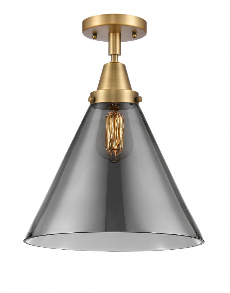 Cone - 1 Light - 12 inch - Brushed Brass - Semi-Flush Mount