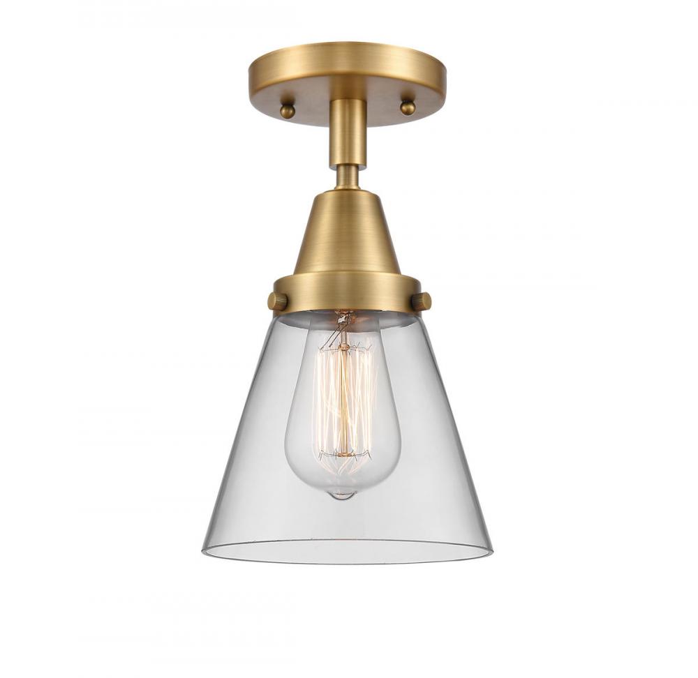 Cone - 1 Light - 6 inch - Brushed Brass - Semi-Flush Mount