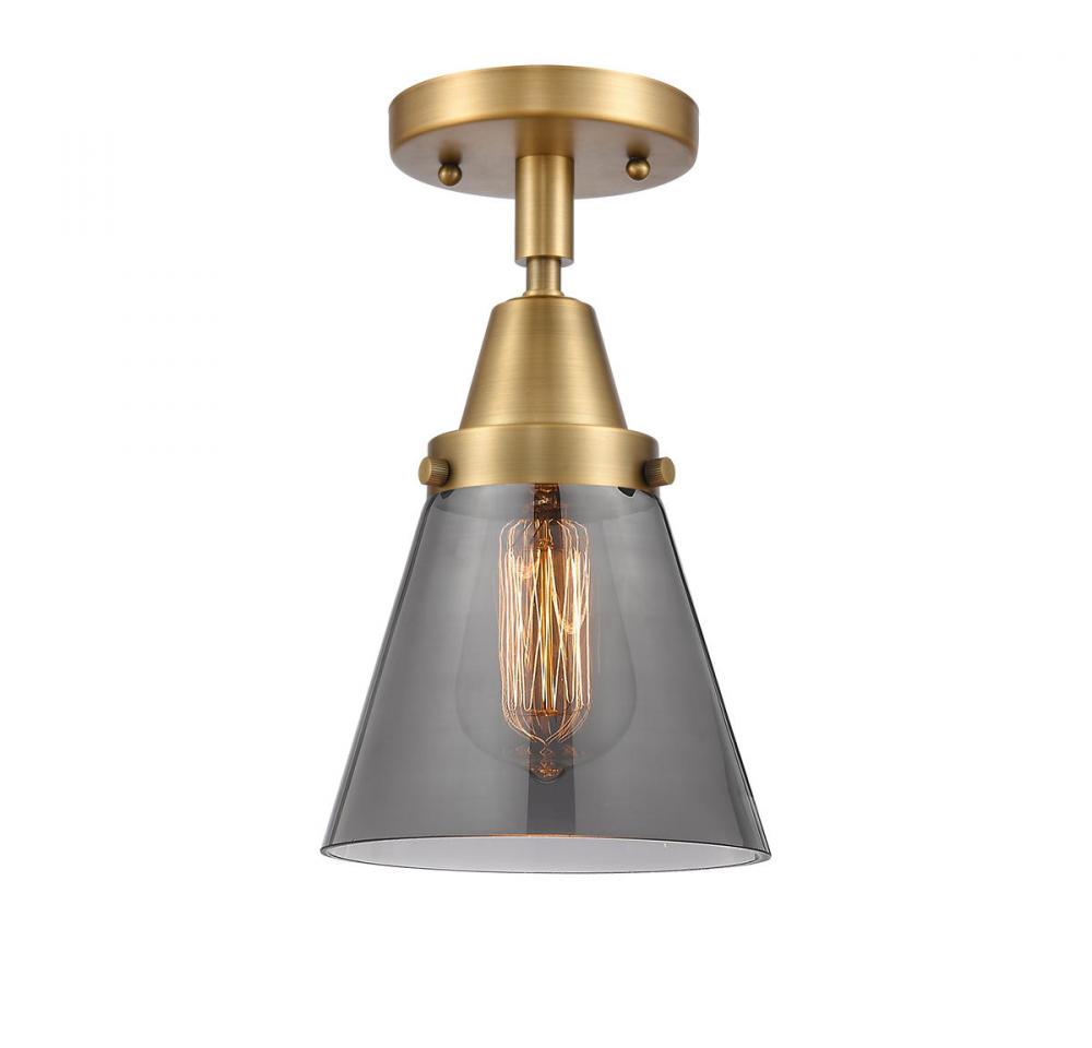 Cone - 1 Light - 6 inch - Brushed Brass - Semi-Flush Mount