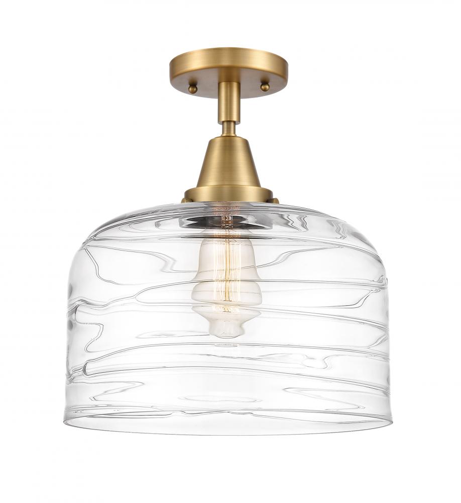 Bell - 1 Light - 12 inch - Brushed Brass - Semi-Flush Mount