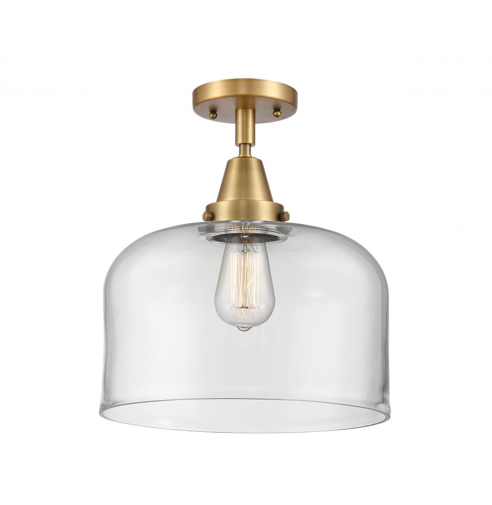 Bell - 1 Light - 12 inch - Brushed Brass - Semi-Flush Mount