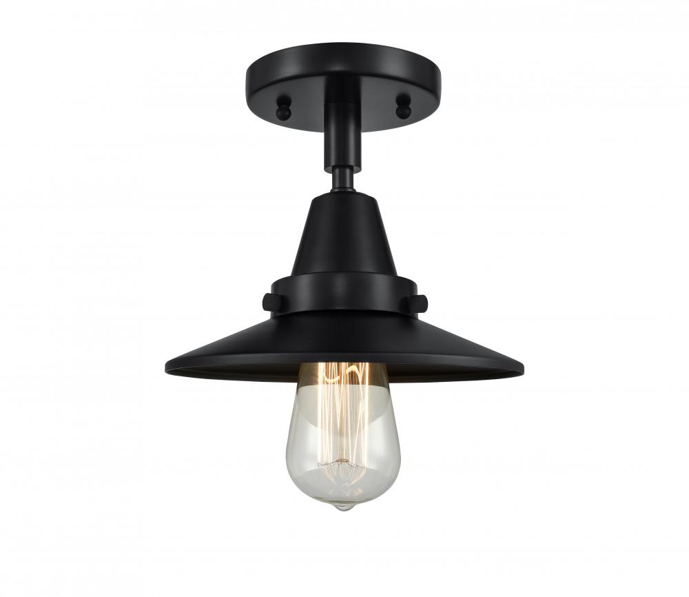 Railroad - 1 Light - 8 inch - Matte Black - Semi-Flush Mount