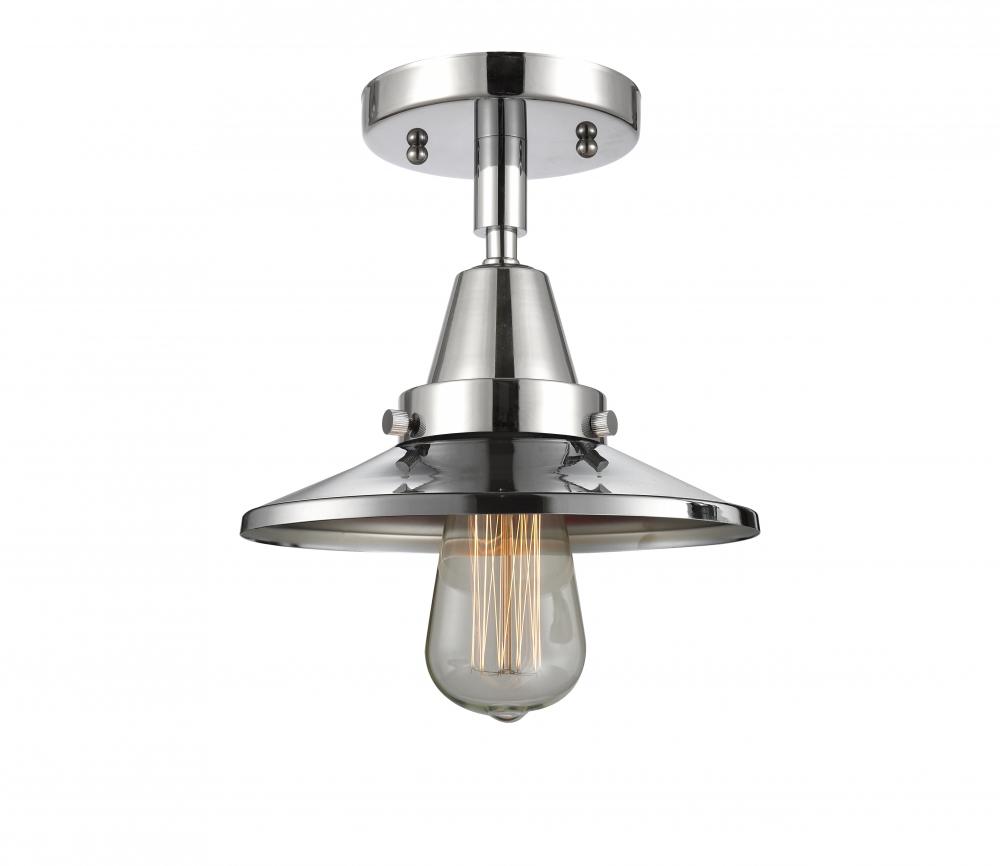 Railroad - 1 Light - 8 inch - Polished Chrome - Semi-Flush Mount