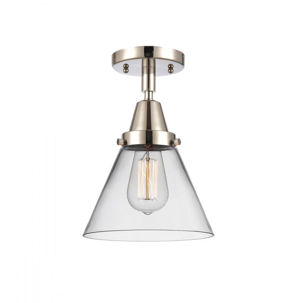 Cone - 1 Light - 8 inch - Polished Nickel - Semi-Flush Mount