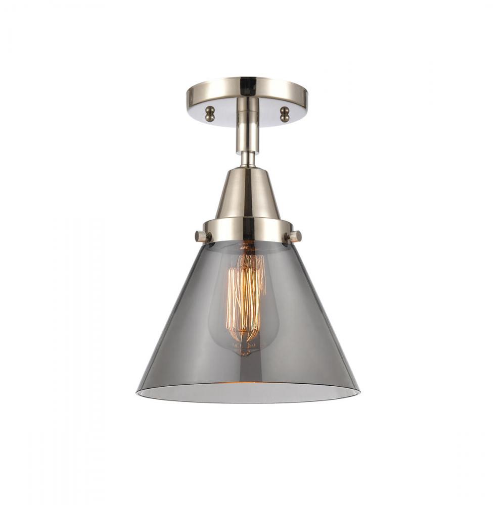 Cone - 1 Light - 8 inch - Polished Nickel - Semi-Flush Mount