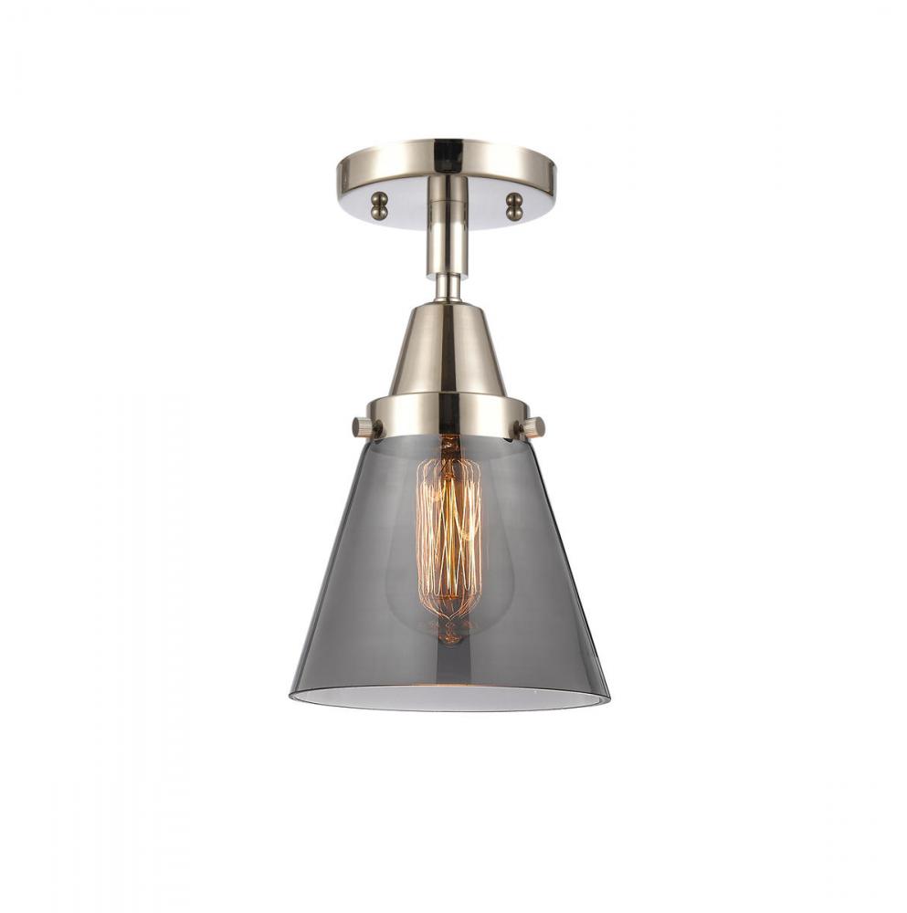 Cone - 1 Light - 6 inch - Polished Nickel - Semi-Flush Mount