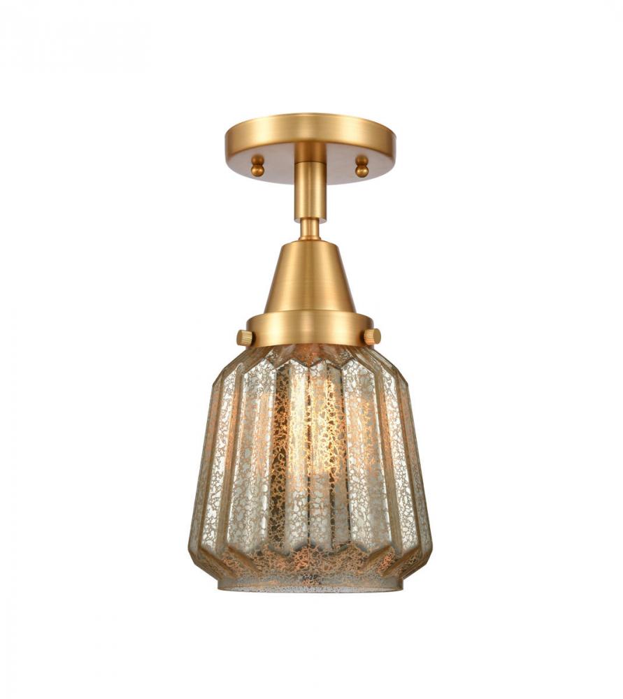 Chatham - 1 Light - 7 inch - Satin Gold - Semi-Flush Mount