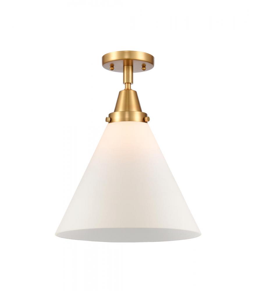 Cone - 1 Light - 12 inch - Satin Gold - Semi-Flush Mount