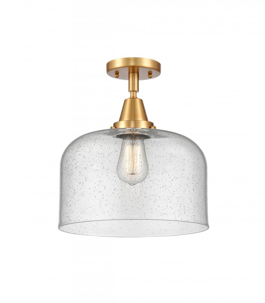 Bell - 1 Light - 12 inch - Satin Gold - Semi-Flush Mount