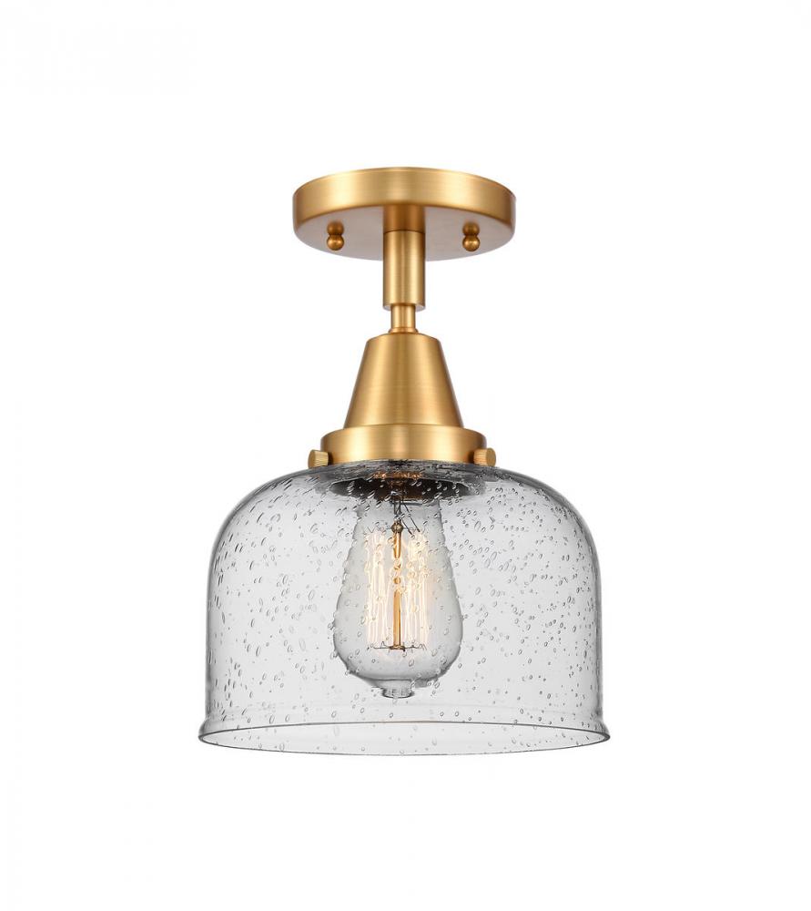 Bell - 1 Light - 8 inch - Satin Gold - Semi-Flush Mount