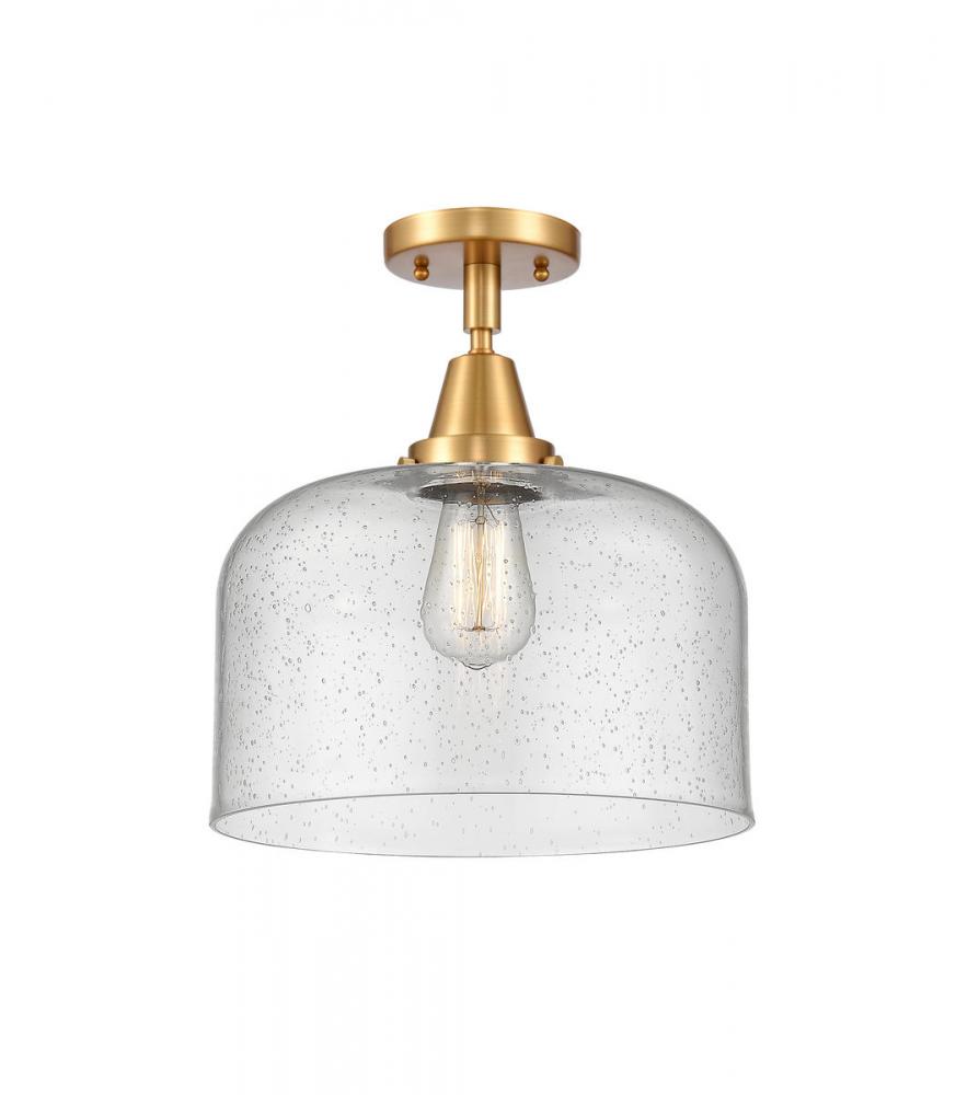 Bell - 1 Light - 12 inch - Satin Gold - Semi-Flush Mount