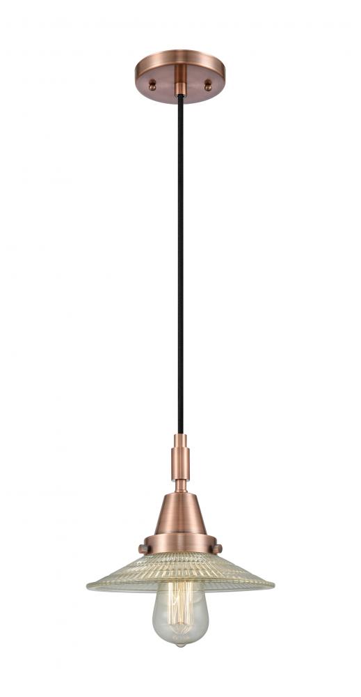 Halophane - 1 Light - 9 inch - Antique Copper - Mini Pendant