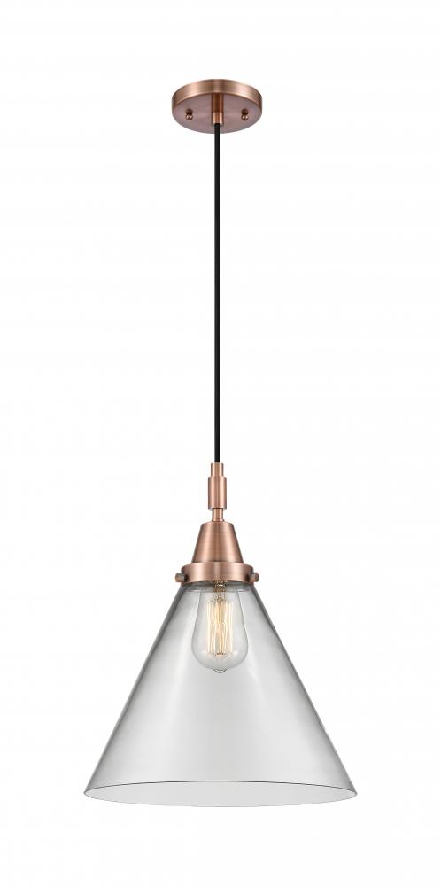 Cone - 1 Light - 12 inch - Antique Copper - Mini Pendant