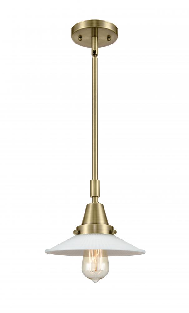 Halophane - 1 Light - 9 inch - Antique Brass - Mini Pendant
