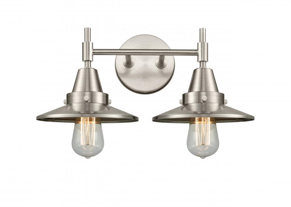 Railroad - 2 Light - 17 inch - Satin Nickel - Bath Vanity Light
