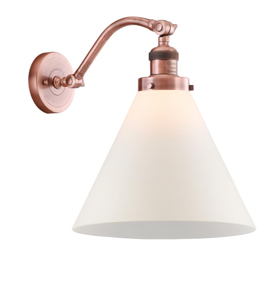 Cone - 1 Light - 12 inch - Antique Copper - Adjustable Sconce