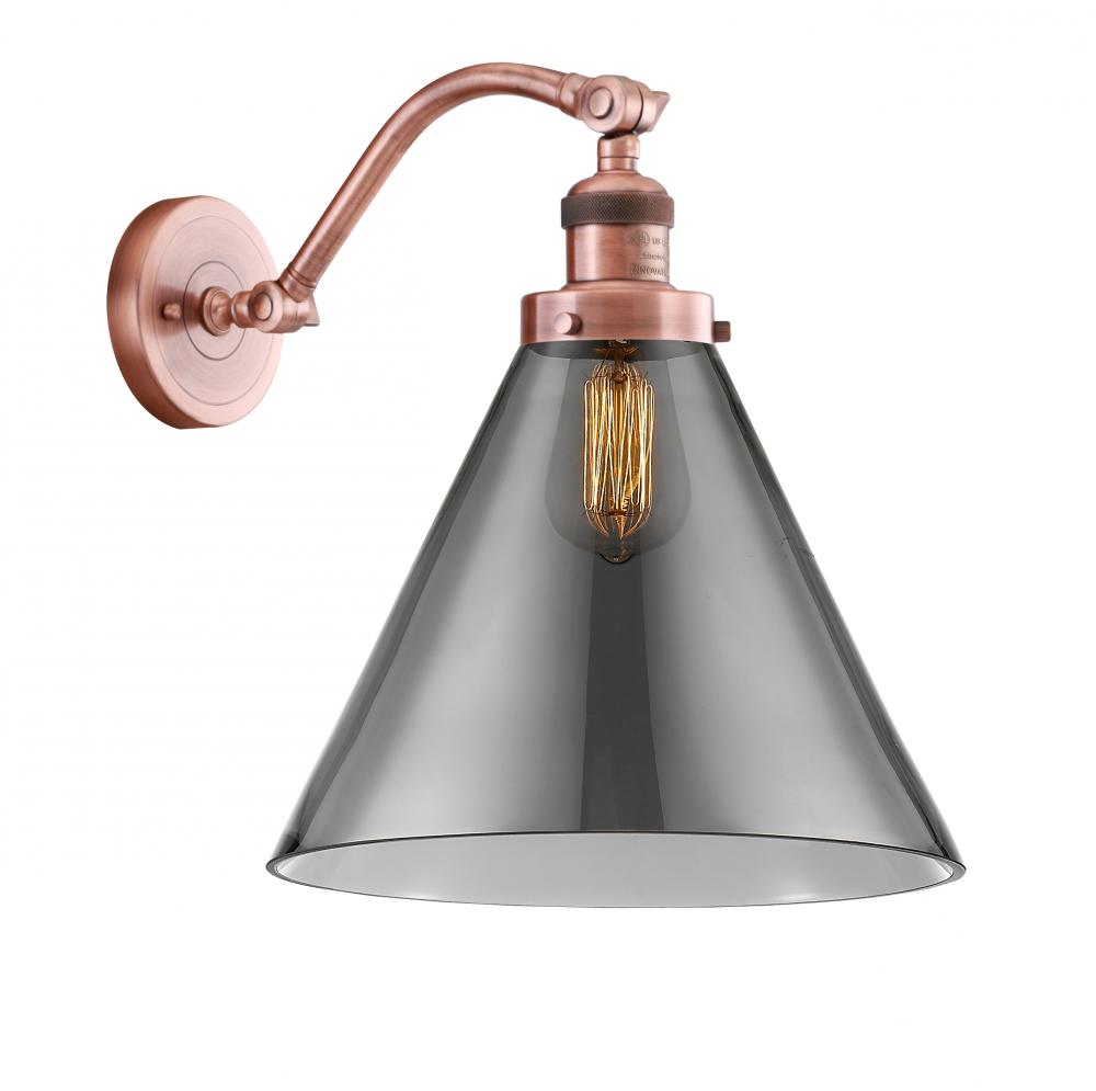 Cone - 1 Light - 12 inch - Antique Copper - Adjustable Sconce