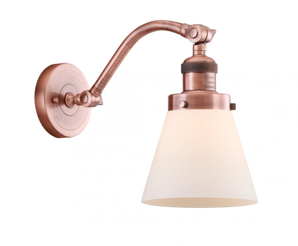 Cone - 1 Light - 7 inch - Antique Copper - Adjustable Sconce