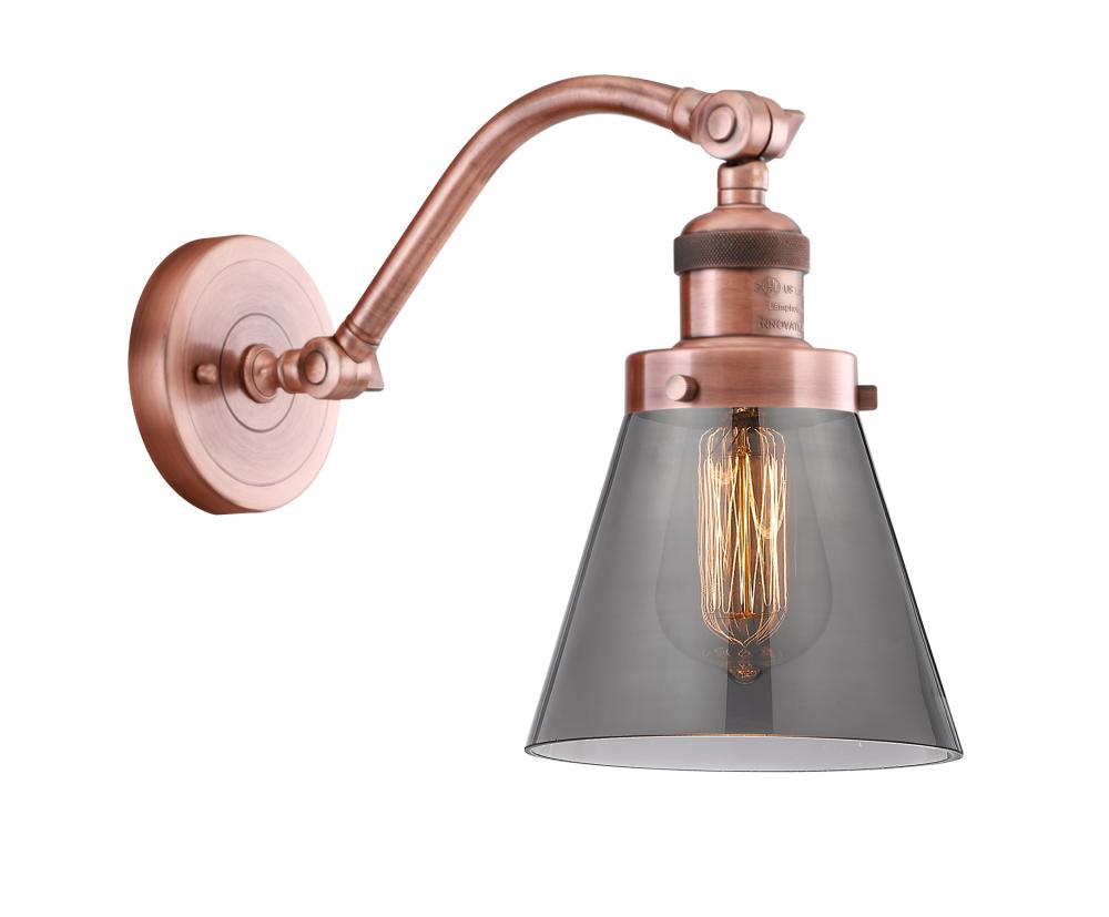 Cone - 1 Light - 7 inch - Antique Copper - Adjustable Sconce