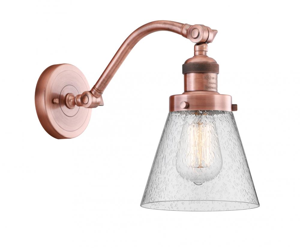 Cone - 1 Light - 7 inch - Antique Copper - Adjustable Sconce