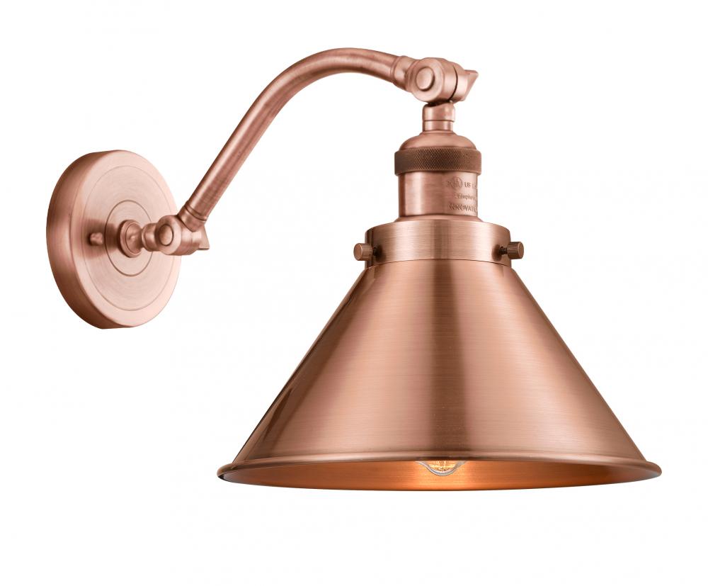 Briarcliff - 1 Light - 10 inch - Antique Copper - Adjustable Sconce