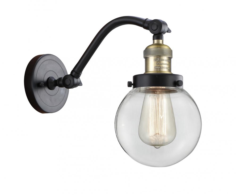 Beacon - 1 Light - 6 inch - Black Antique Brass - Adjustable Sconce