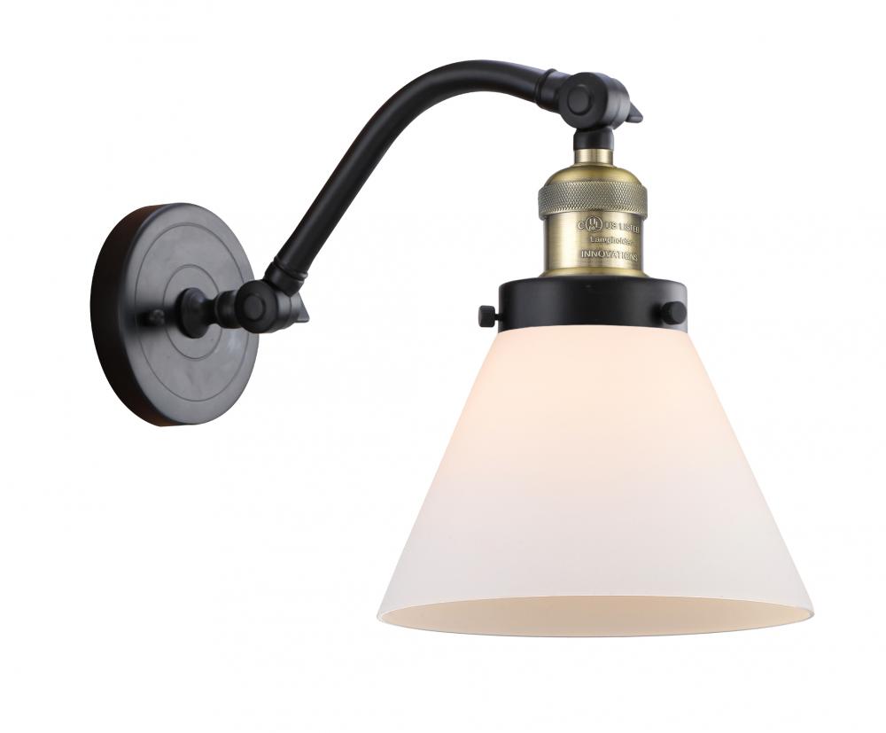 Cone - 1 Light - 8 inch - Black Antique Brass - Adjustable Sconce