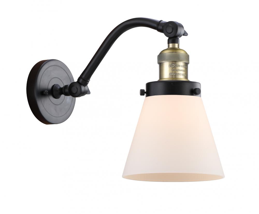 Cone - 1 Light - 7 inch - Black Antique Brass - Adjustable Sconce