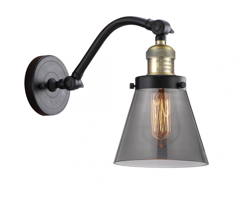 Cone - 1 Light - 7 inch - Black Antique Brass - Adjustable Sconce