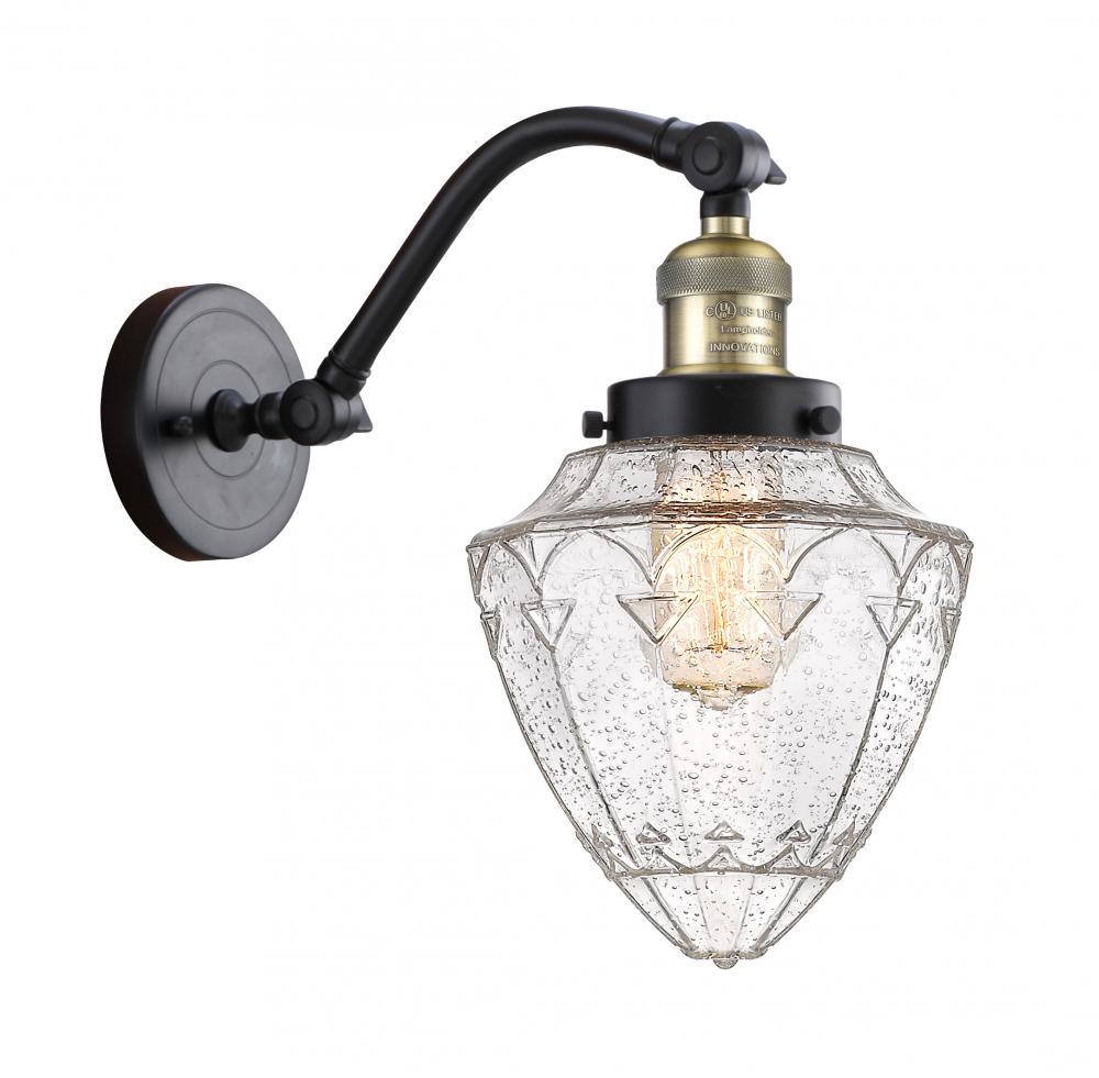 Bullet - 1 Light - 7 inch - Black Antique Brass - Adjustable Sconce