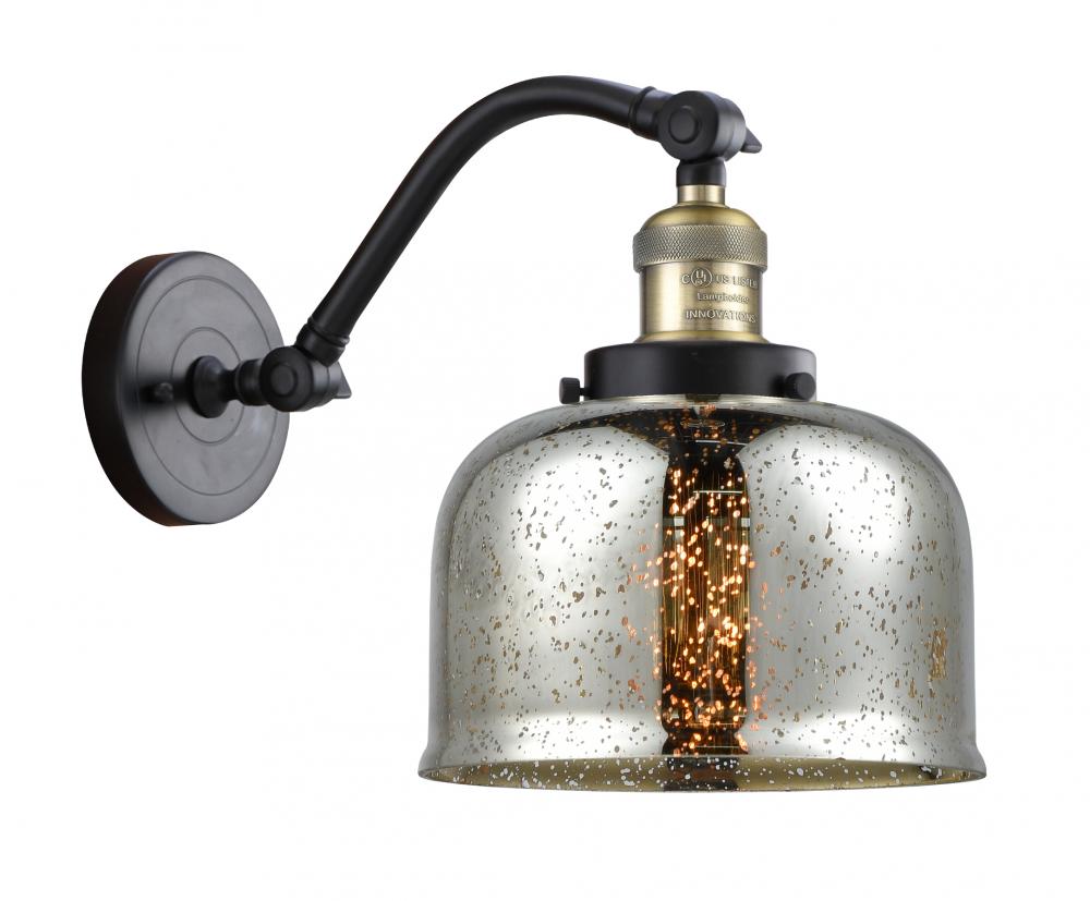 Bell - 1 Light - 8 inch - Black Antique Brass - Adjustable Sconce