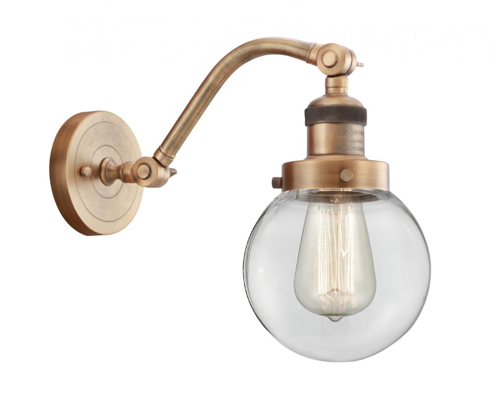 Beacon - 1 Light - 6 inch - Brushed Brass - Adjustable Sconce