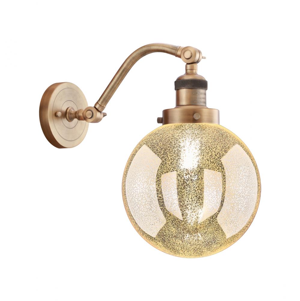 Beacon - 1 Light - 8 inch - Brushed Brass - Adjustable Sconce