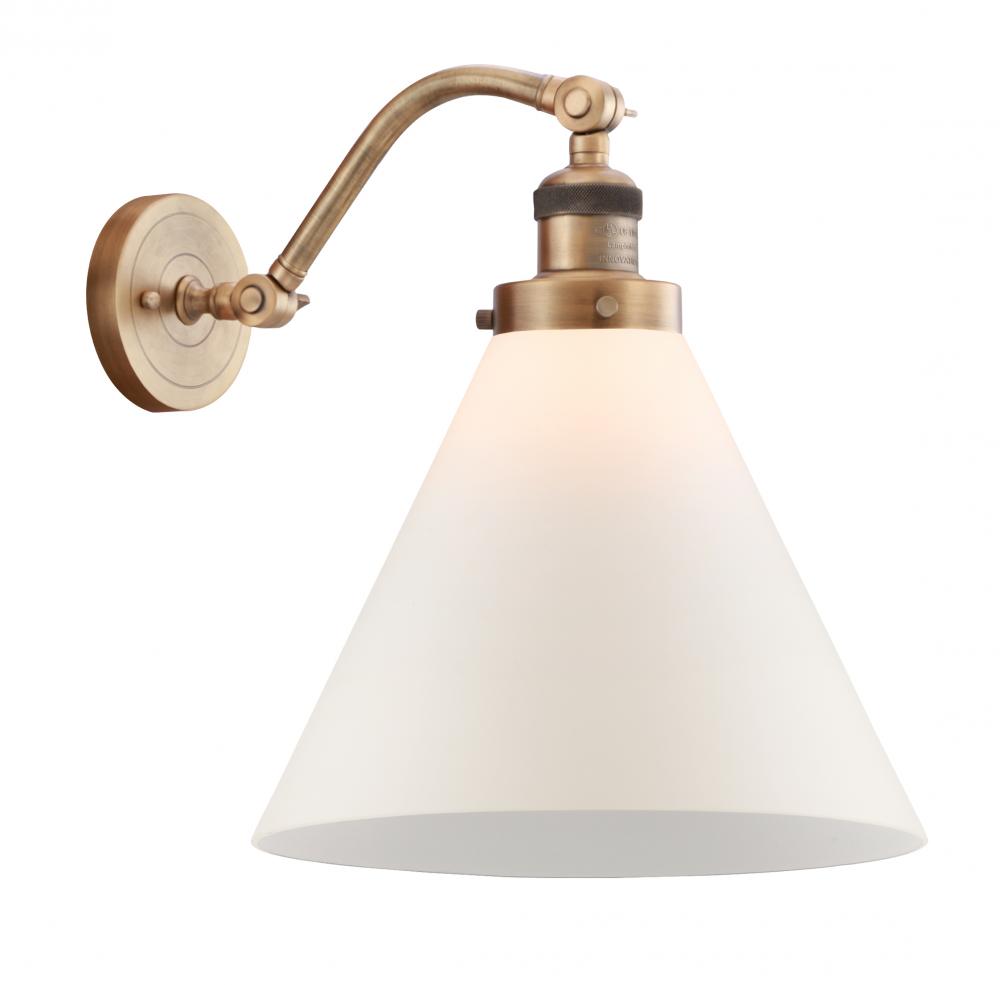 Cone - 1 Light - 12 inch - Brushed Brass - Adjustable Sconce