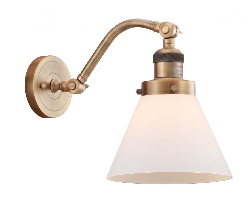Cone - 1 Light - 8 inch - Brushed Brass - Adjustable Sconce