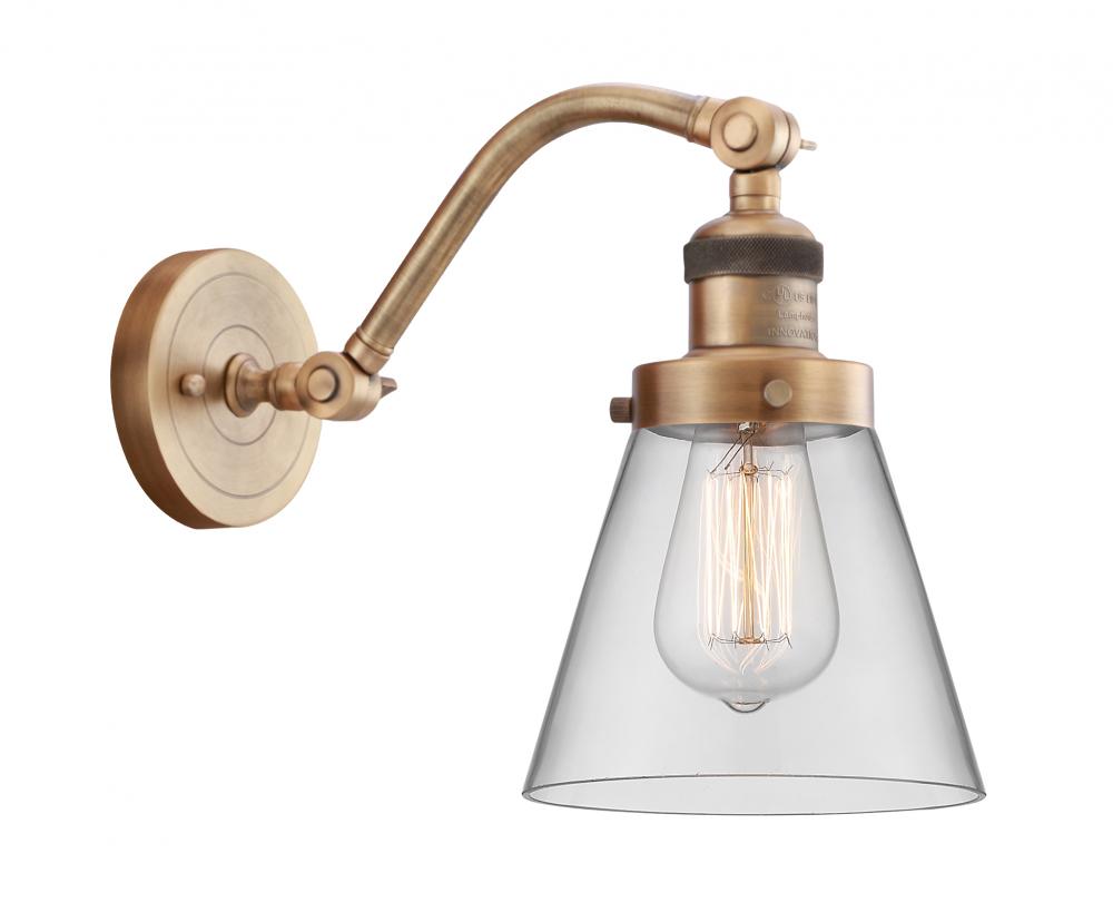 Cone - 1 Light - 7 inch - Brushed Brass - Adjustable Sconce