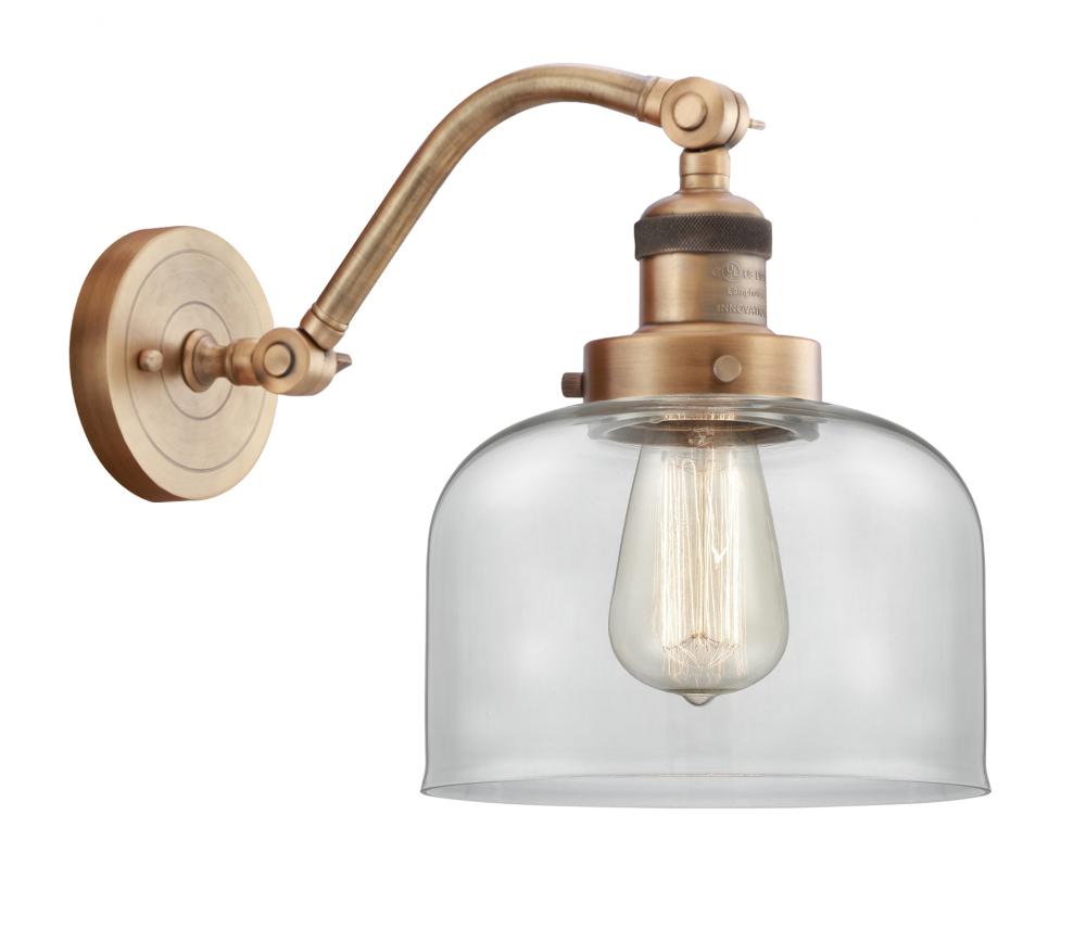 Bell - 1 Light - 8 inch - Brushed Brass - Adjustable Sconce