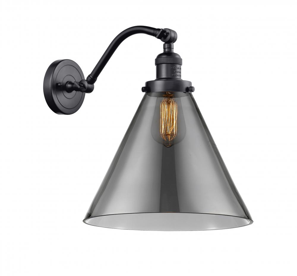 Cone - 1 Light - 12 inch - Matte Black - Adjustable Sconce